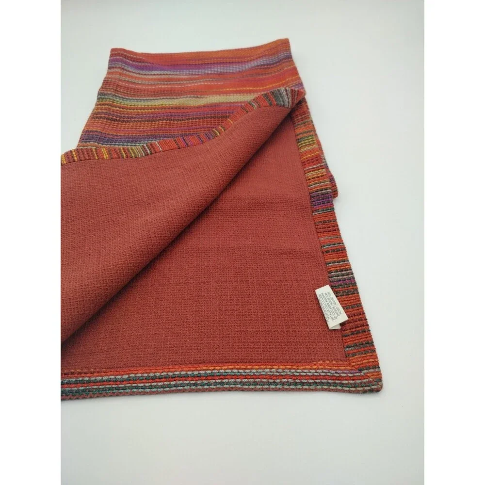 Crate & Barrel Unique Indian Woven Table Runner Del Rey Cinnamon 14×90in (Read)